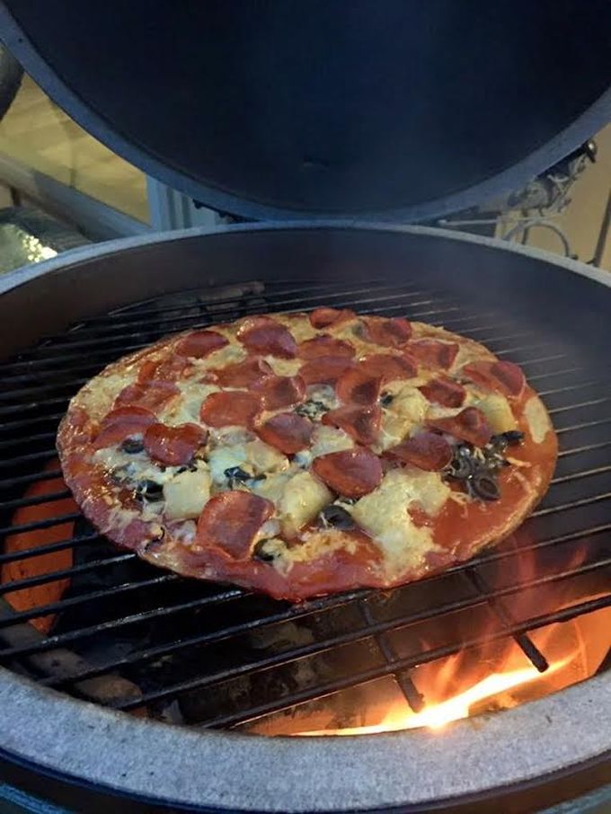 Grilled healthy whole wheat pizza